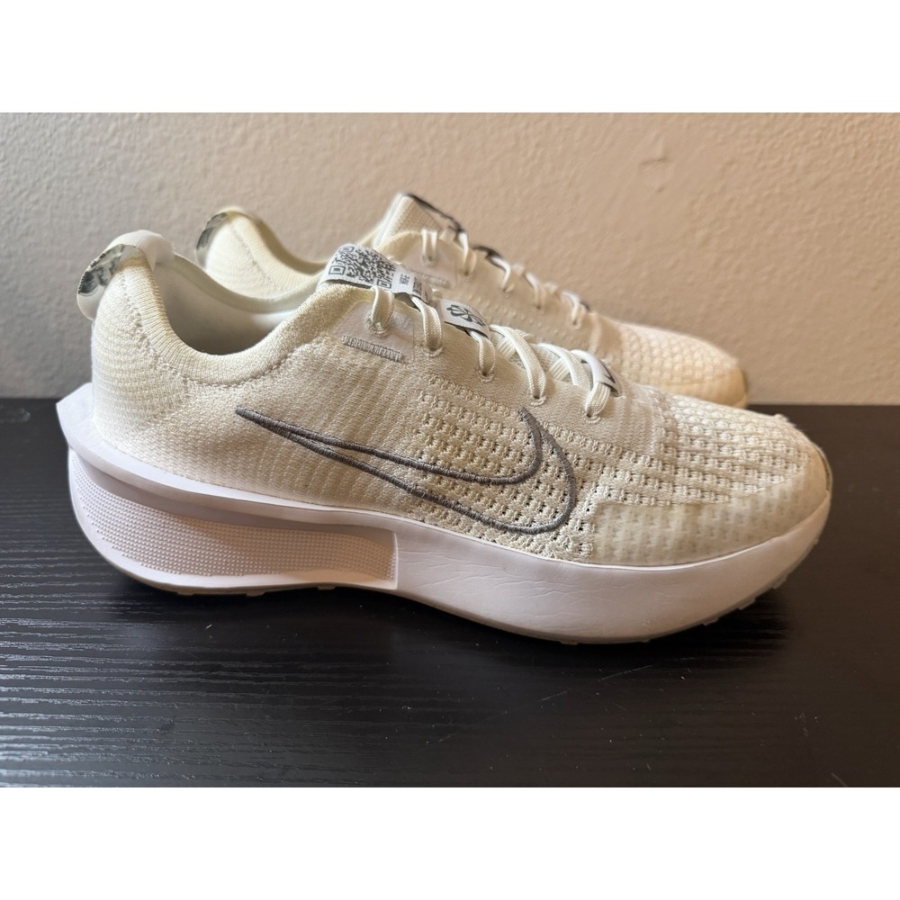 Nike Interact Run Shoes Womens Size 9.5 White Mesh Running Sneakers FD2292-100